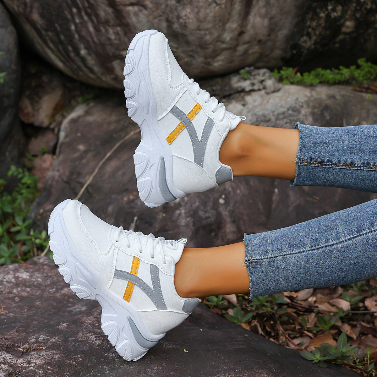 Modern Chic All-Season PU/Artificial Leather/Microfiber Leather Women's Casual Shoes | Color: Grey | Image 1