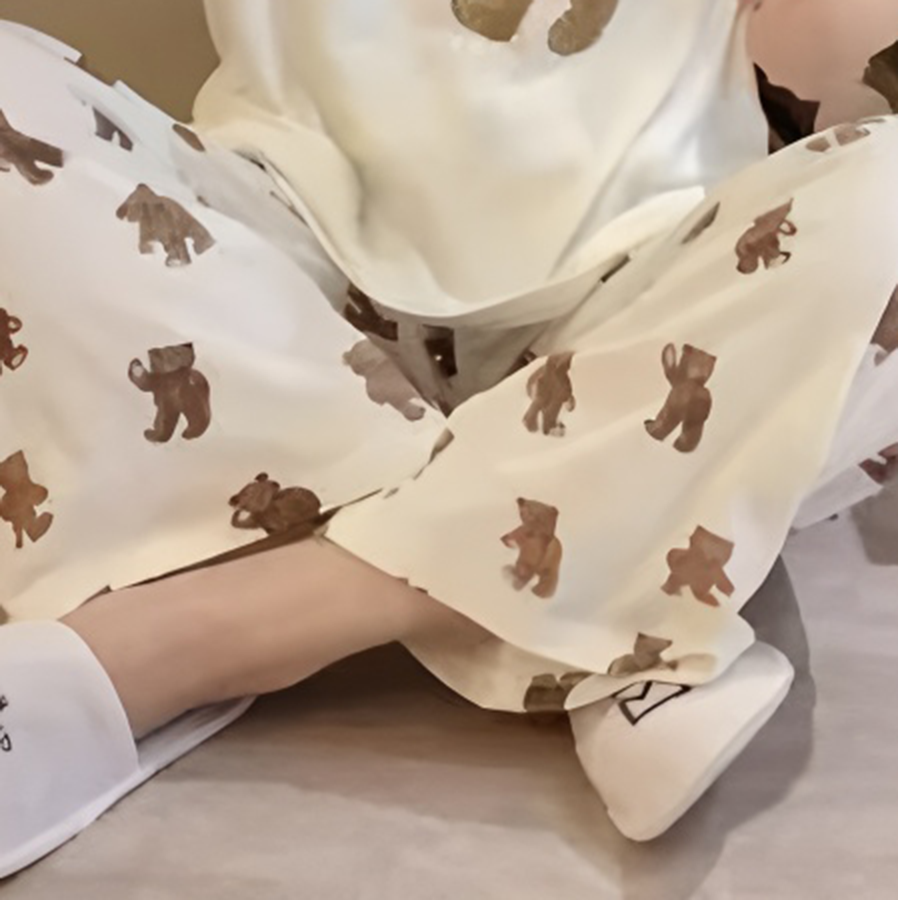 Modern Chic All-Season Sweet Feminine Summer 2 Pcs Women 's Short  Sleeve Sleep Set | Color: Style 1 | Image 2