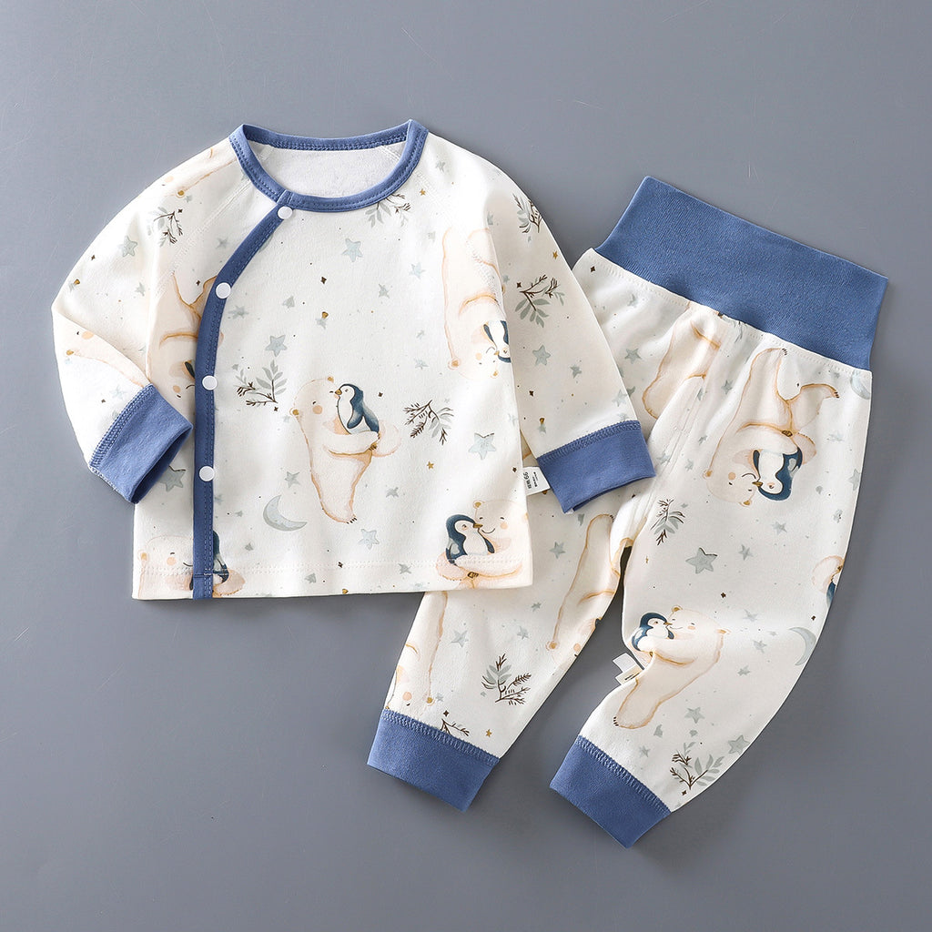 Minimalist Autumn 2-Piece Unisex Baby Pajama Set, Ages 3-24 Months | Color: Style 3 | Image 1
