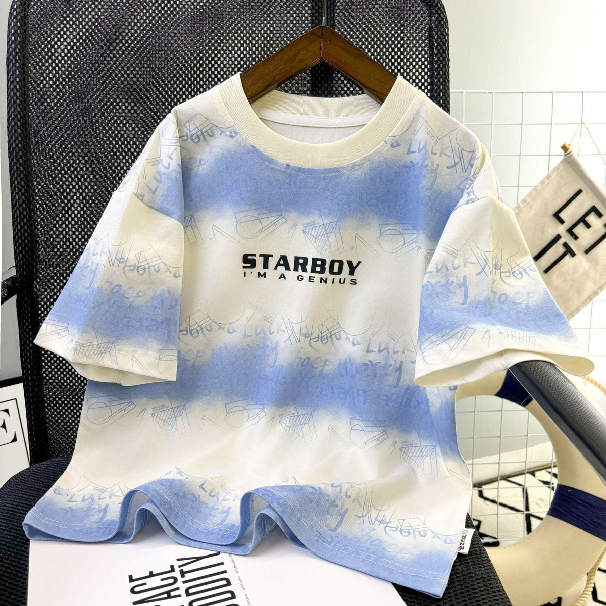 Minimalist Summer Boys' T-Shirt, Ages 3-14 | Color: Blue | Image 1
