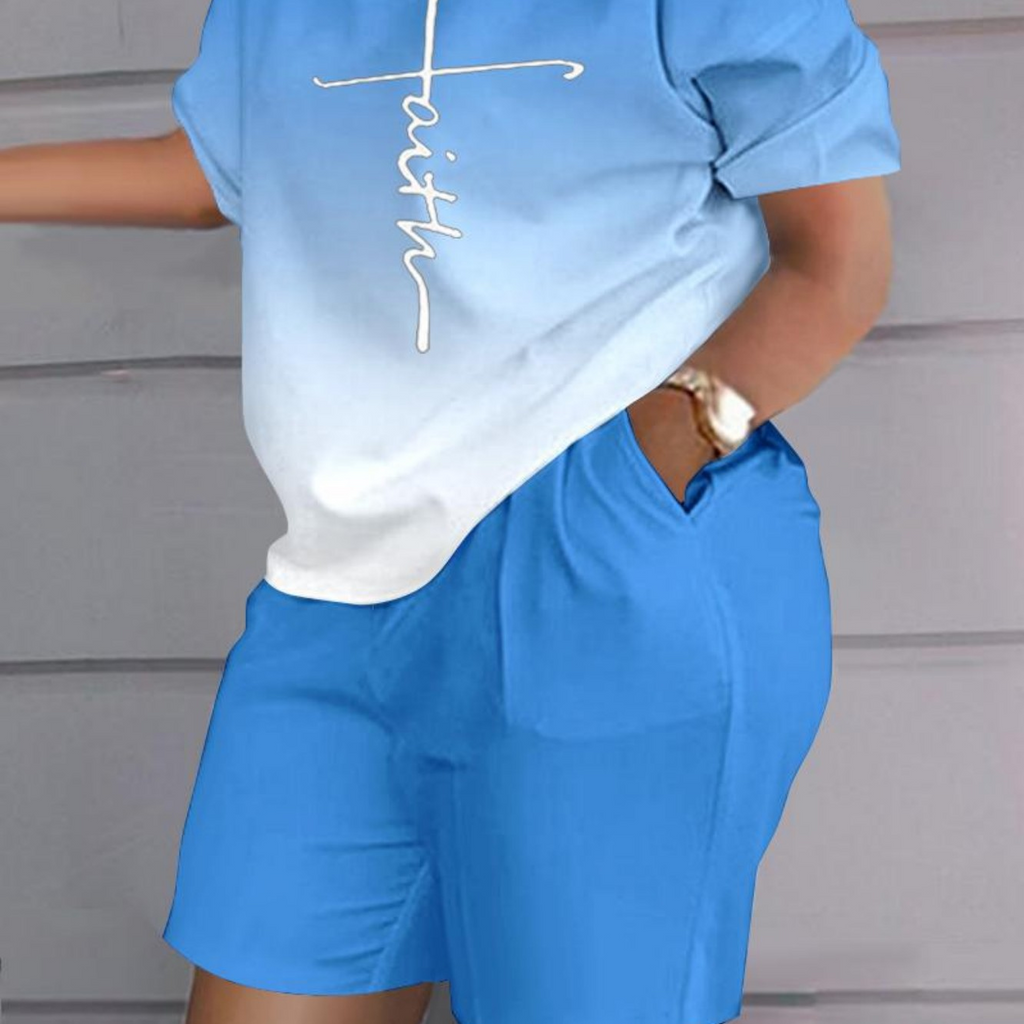 Casual Sporty Summer T-Shirt | Color: Light Blue | Image 1