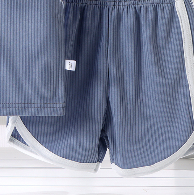 Minimalist Summer 2-Piece Boys' Pajama Set, Ages 2-7 | Color: Grey | Image 2