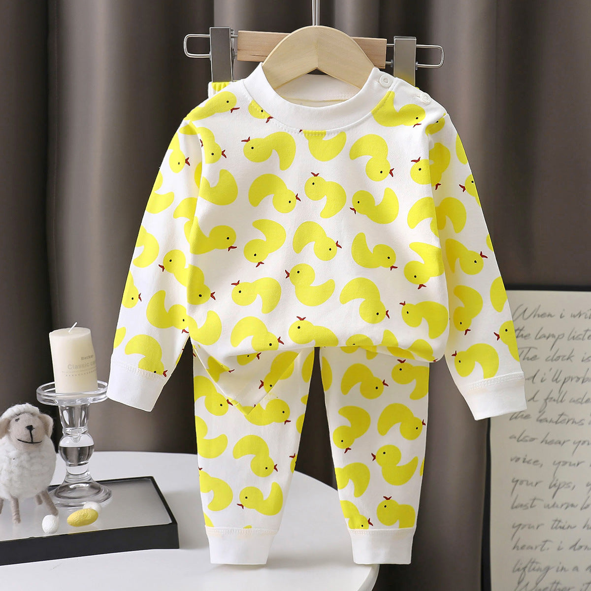 Minimalist Spring 2-Piece Unisex Kids' Pajama Set, Ages 2-7 | Color: Style 2 | Image 1