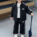 Modern Chic All-Season Minimalist Autumn 2-Piece Boys' Pants Suit, Ages 2-11 | Color: Black | Image 1