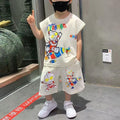 Modern Chic All-Season Casual Sporty Summer 2-Piece Boys' Pants Suit, Ages 2-9 | Color: Style 1 | Image 1