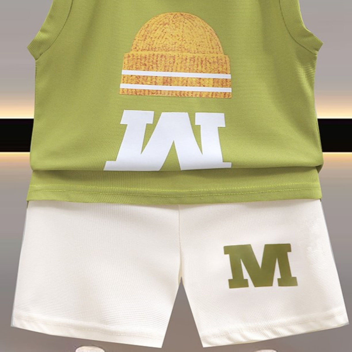 Modern Chic All-Season Minimalist Summer 2-Piece Boys' Pants Suit, Ages 2-9 | Color: Green | Image 2