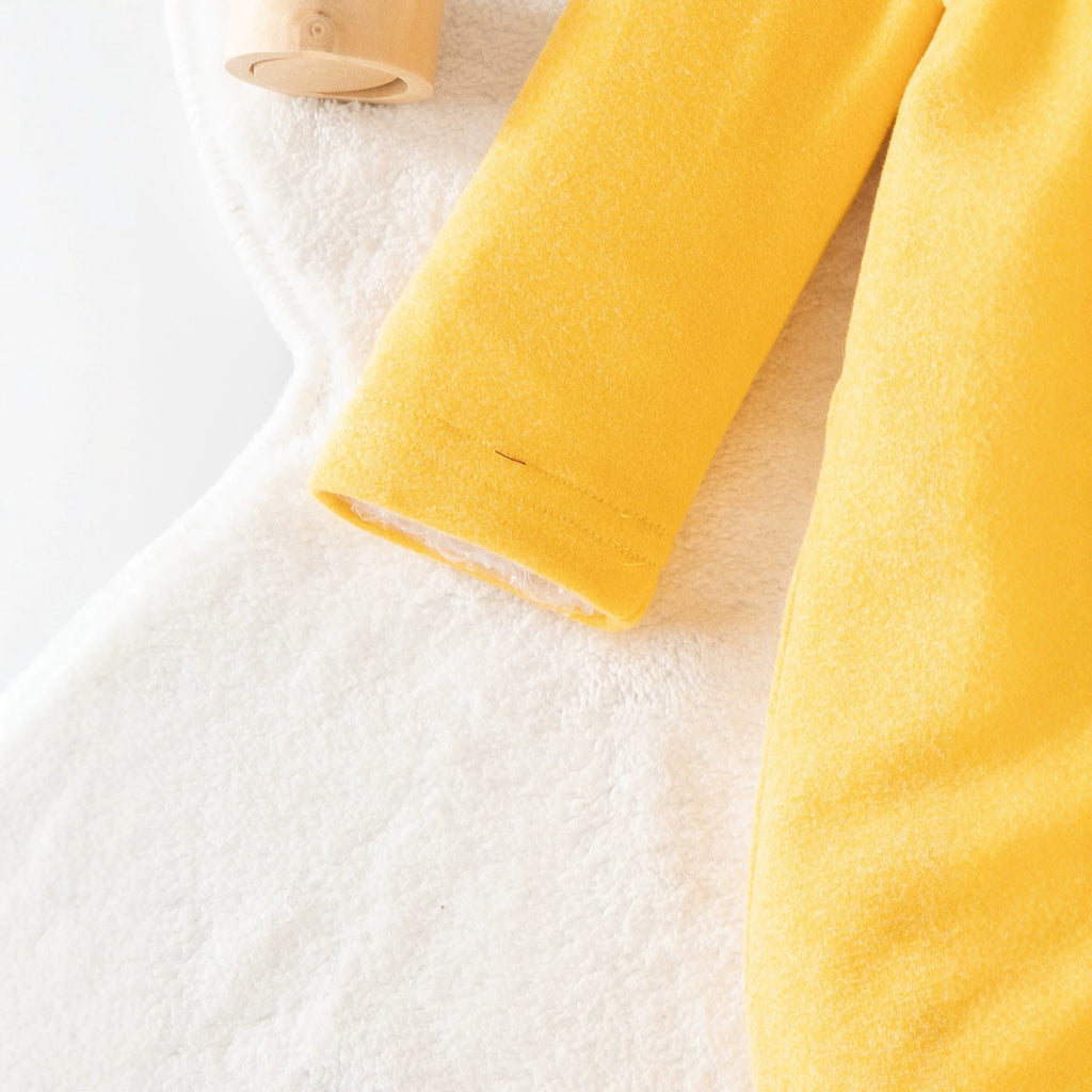 Minimalist Autumn Unisex Baby Jumpsuit, Ages 1-9 Months | Color: Yellow | Image 2