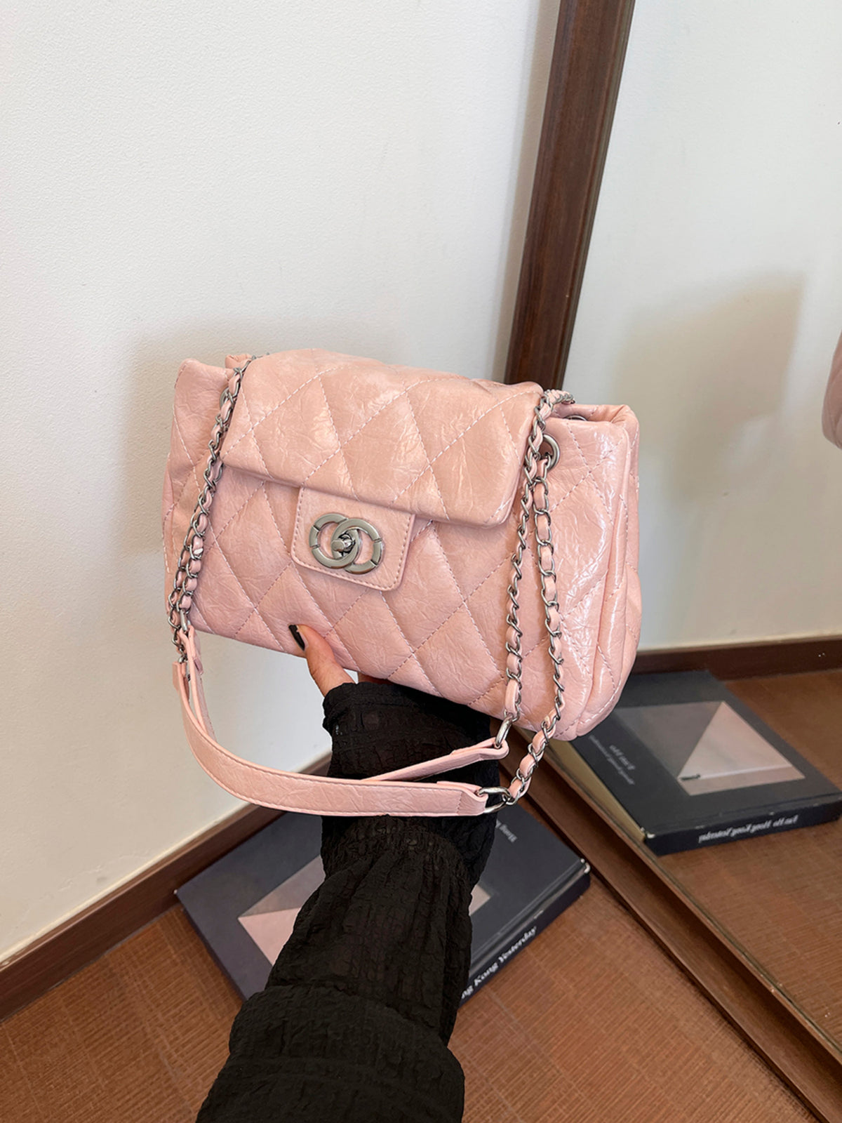 Modern Chic All-Season PU/Artificial Leather/Microfiber Leather Women's Crossbody Bags Other Bags | Color: Pink | Image 2