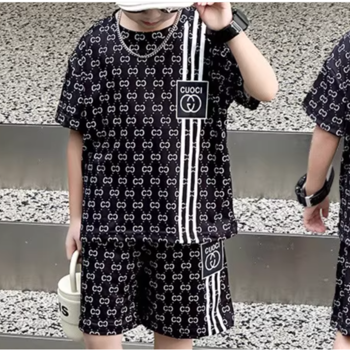 Modern Chic All-Season Minimalist Summer 2-Piece Boys' Pants Suit, Ages 2-9 | Color: Black | Image 2