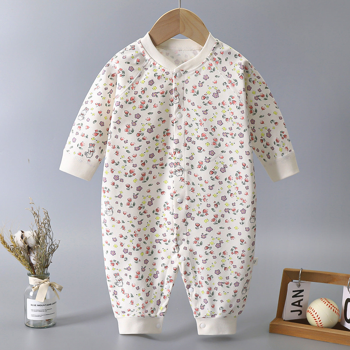 Minimalist Autumn Unisex Baby Jumpsuit, Ages 1-24 Months | Color: Style 1 | Image 1