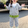 Casual Sporty Autumn 2-Piece Girls' Pants Suit, Ages 2-9 | Color: Grey | Image 1