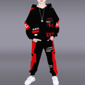 Casual Sporty Spring 2-Piece Boys' Pants Suit, Ages 4-13 | Color: Red | Image 1
