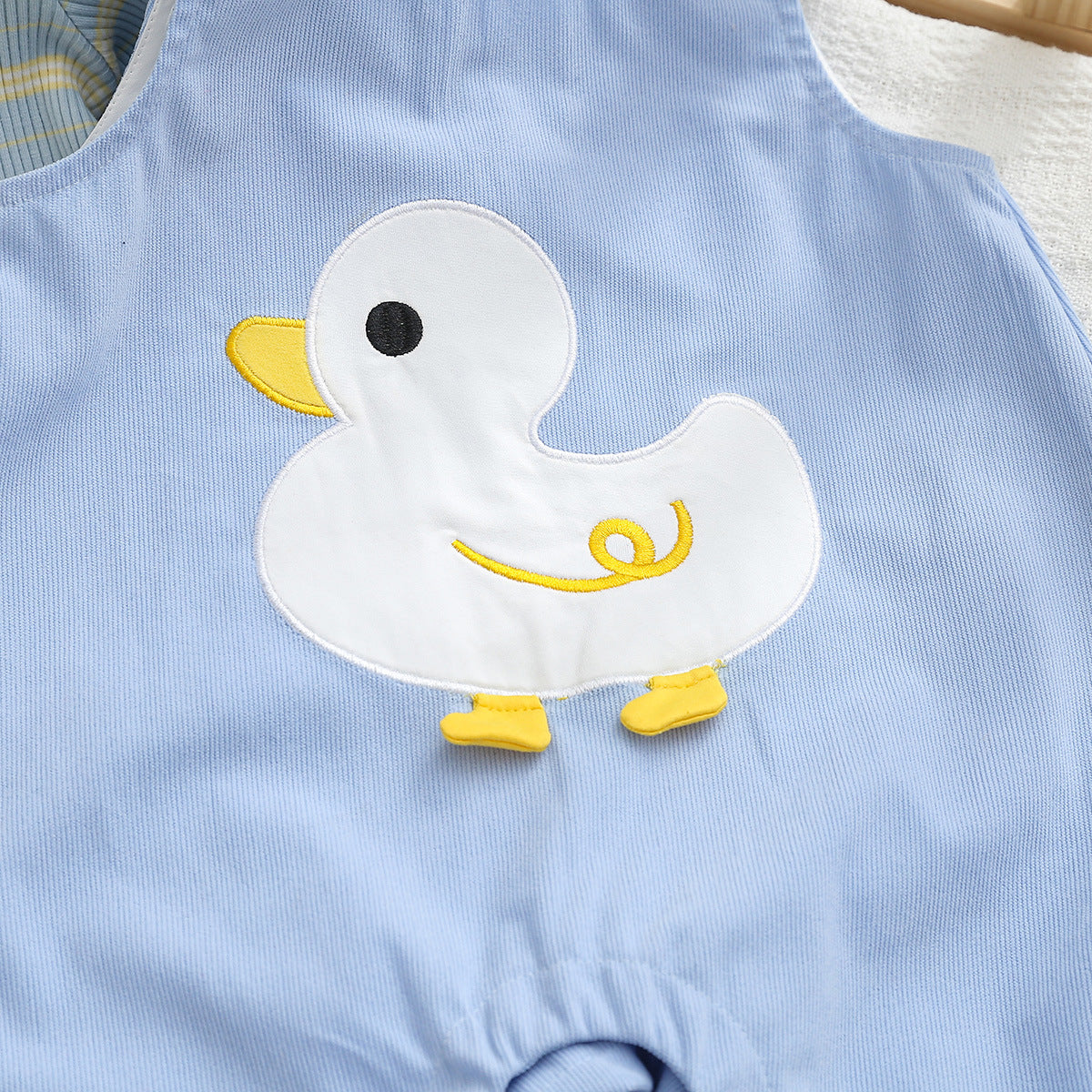 Minimalist Autumn 2-Piece Unisex Baby Pants Suit, Ages 0-12 Months | Color: Blue | Image 3