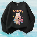 Modern Chic All-Season Minimalist Autumn Unisex Kids' Sweatshirt, Ages 2-14 | Color: Black | Image 1
