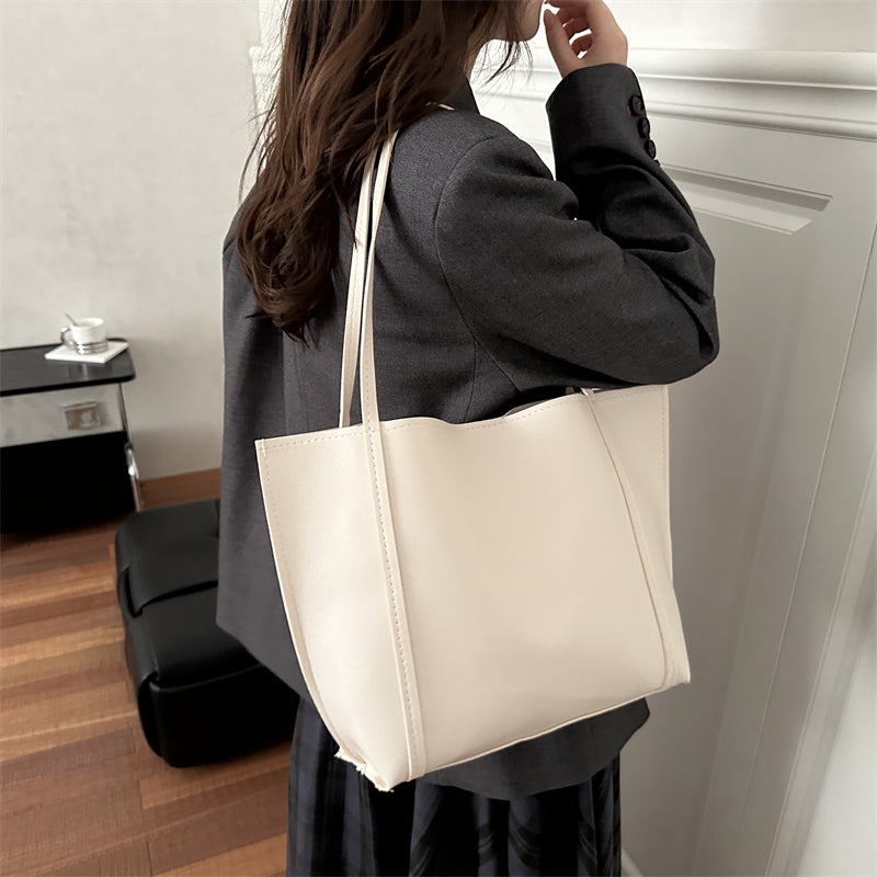Trendy Autumn PU/Artificial Leather/Microfiber Leather Women's Handbags Tote Bags | Color: White | Image 2