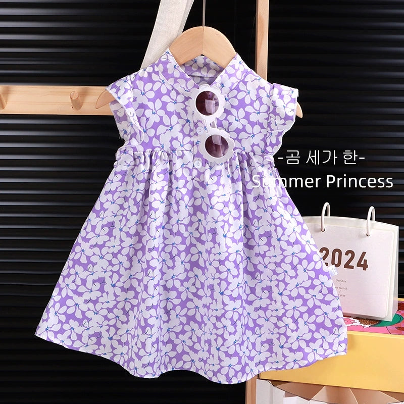 Sweet & Cute Summer Girls' A-Line Dress, Ages 2-13 | Color: Style 2 | Image 1