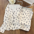 Sweet Feminine All-Season 2 Pcs Women 's Long Sleeve Night Set | Color: Style 1 | Image 1