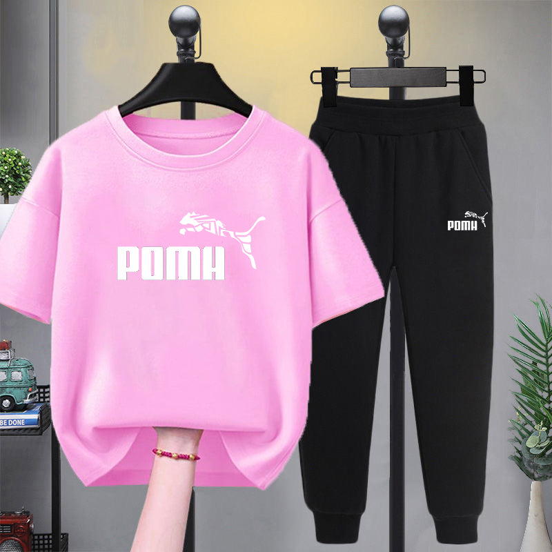 Modern Chic All-Season Minimalist Summer 2-Piece Boys' Pants Suit, Ages 3-14 | Color: Pink | Image 1