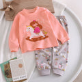 Minimalist Autumn 2-Piece Girls' Pajama Set, Ages 2-7 | Color: Pink | Image 1