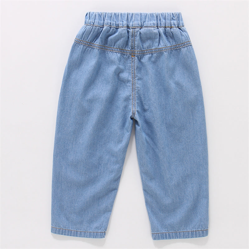 Casual Sporty Autumn Boys' Jeans, Ages 2-9 | Color: Light Blue | Image 3