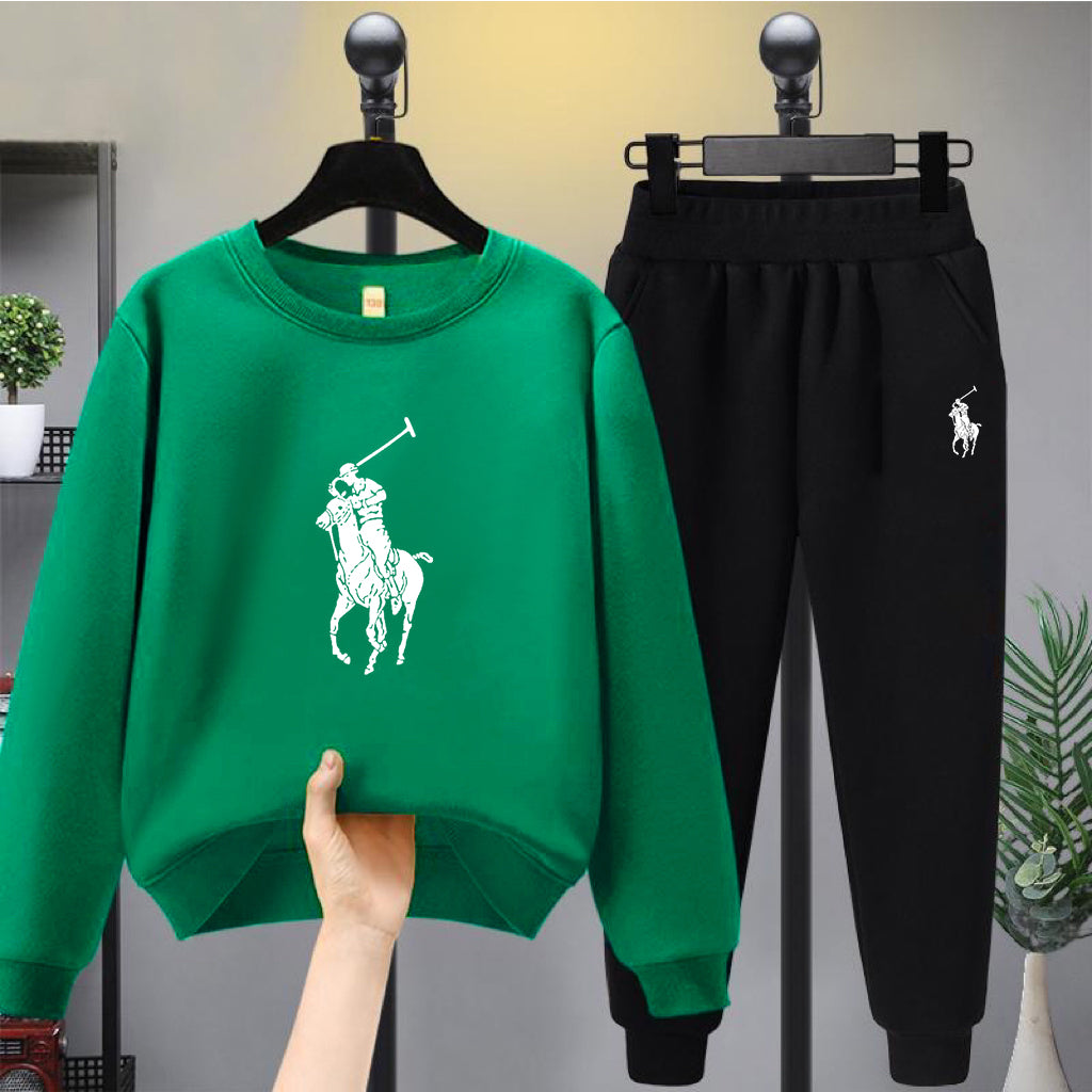 Modern Chic All-Season Minimalist Autumn 2-Piece Boys' Pants Suit, Ages 4-13 | Color: Green | Image 1