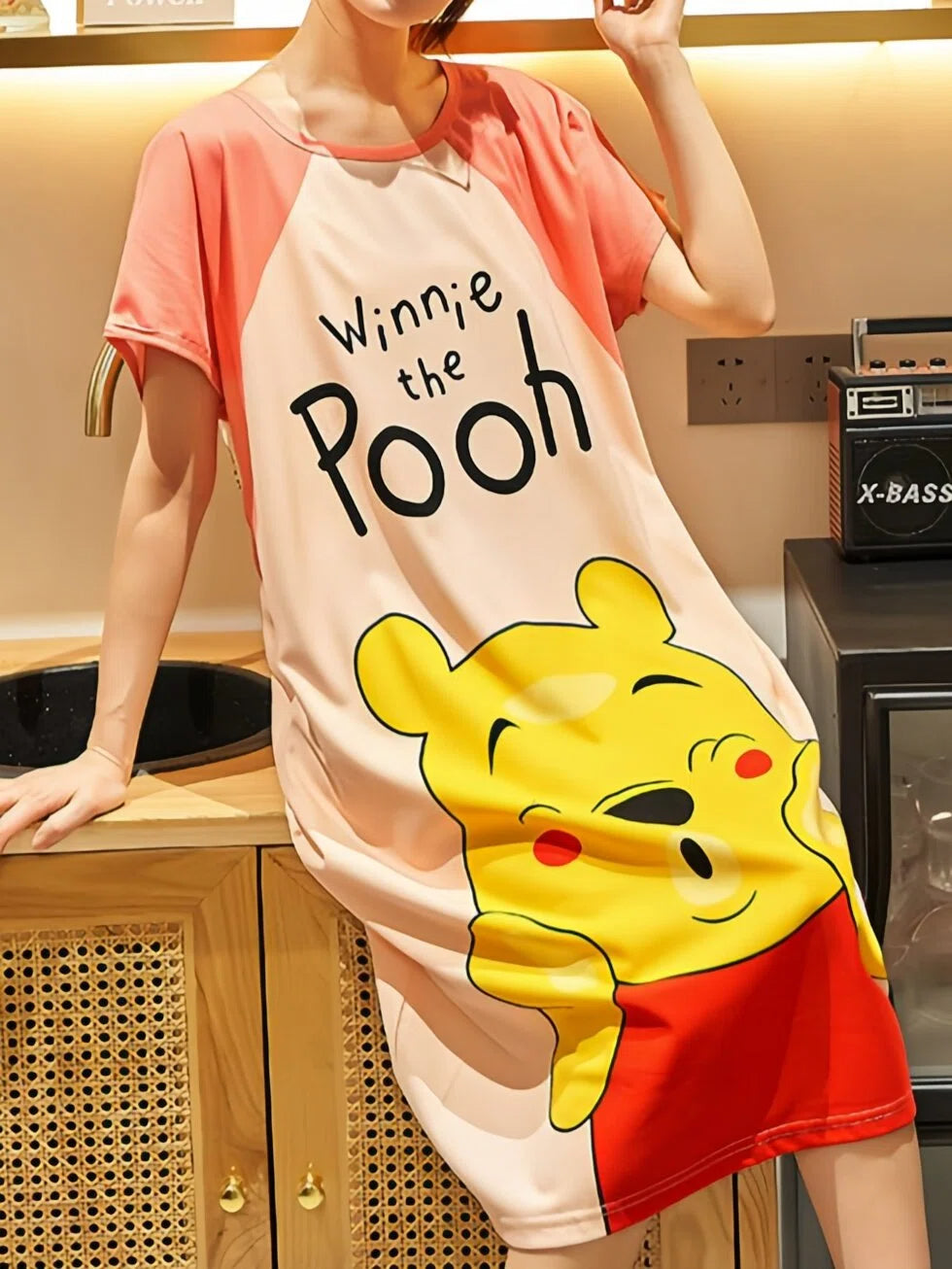 All-Season Sweet & Cute Summer Women 's Short  Sleeve Sleep Dress | Color: Style 1 | Image 1