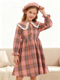 Sweet & Cute Autumn Girls' Shirt Dress, Ages 4-11 | Color: Pink | Image 1