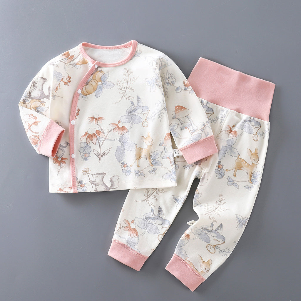 Minimalist Autumn 2-Piece Unisex Baby Pajama Set, Ages 3-24 Months | Color: Style 1 | Image 1