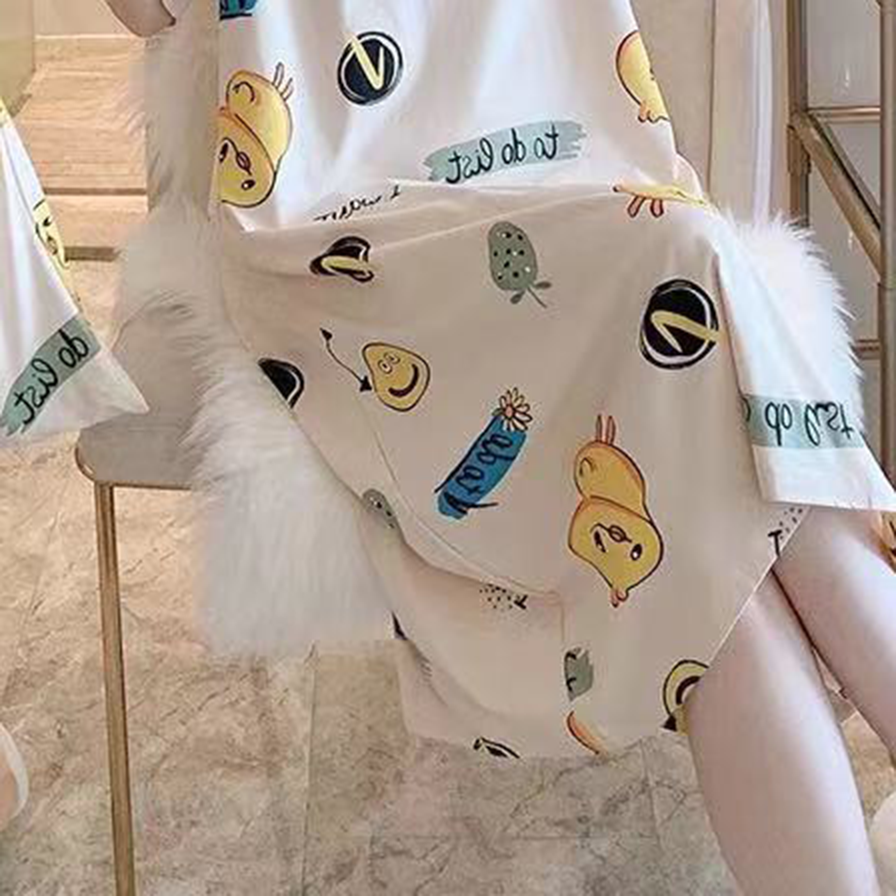 Sweet & Cute Summer Women 's Short  Sleeve Sleep Dress | Color: Style 6 | Image 3