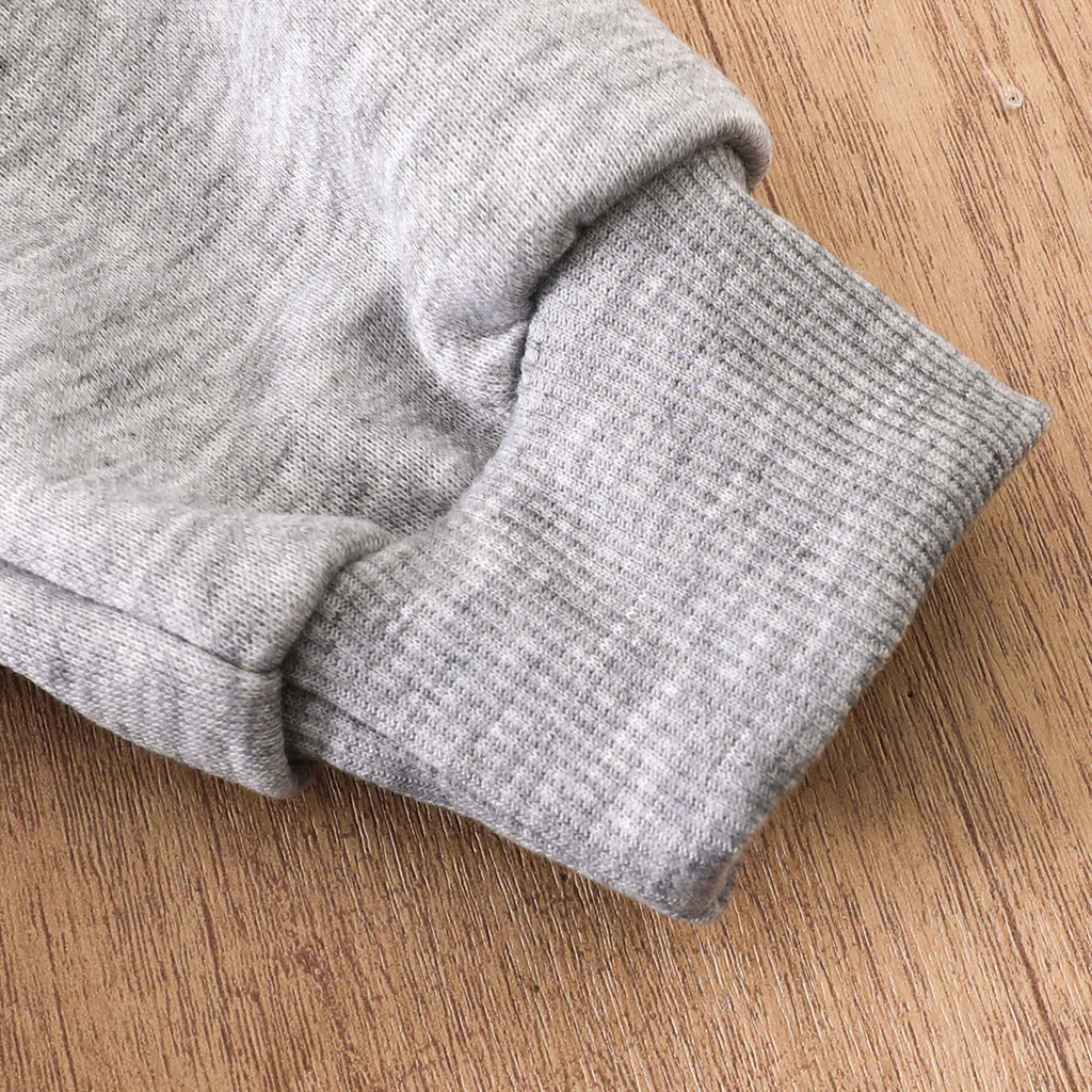 Modern Chic All-Season Minimalist Autumn Boys' Sweatshirt, Ages 2-7 | Color: Grey | Image 3