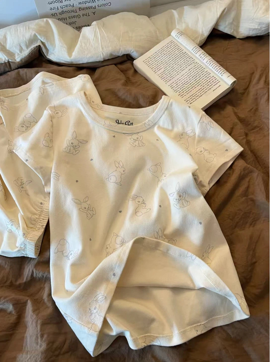 Sweet & Cute Summer 2 Pcs Women 's Short  Sleeve Sleep Set | Color: Style 1 | Image 1