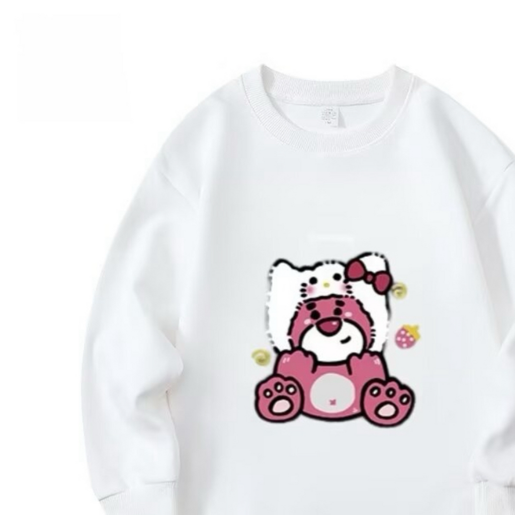 Modern Chic All-Season Minimalist Autumn Unisex Kids' Sweatshirt, Ages 2-14 | Color: White | Image 2