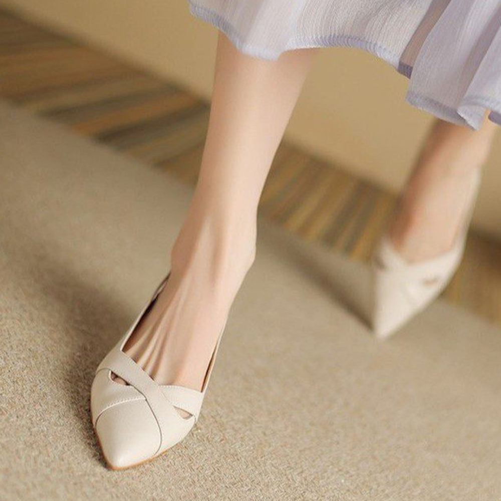 Modern Chic All-Season PU/Artificial Leather/Microfiber Leather Women's High Heel Sandals | Color: Beige | Image 3