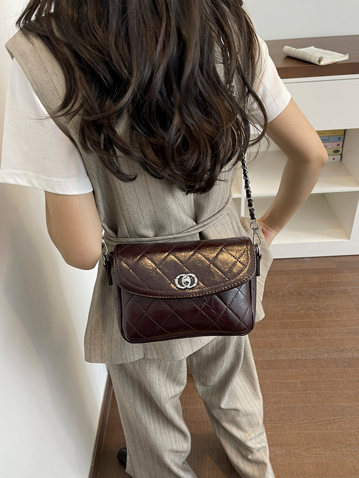 Modern Chic All-Season PU/Artificial Leather/Microfiber Leather Women's Crossbody Bags Other Bags | Color: Coffee | Image 2