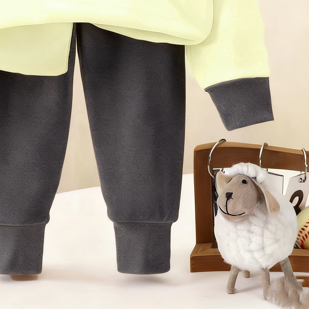 Minimalist Winter 2-Piece Unisex Kids' Pajama Set, Ages 2-9 | Color: Grey | Image 2