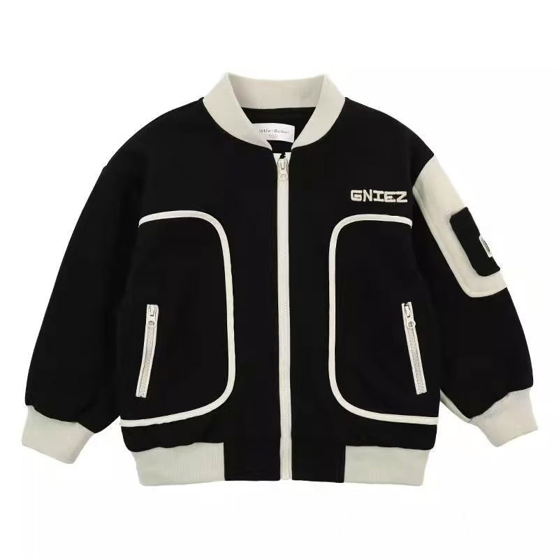 Casual Sporty Autumn Boys' Baseball Jacket, Ages 2-9 | Color: As the Picture | Image 1