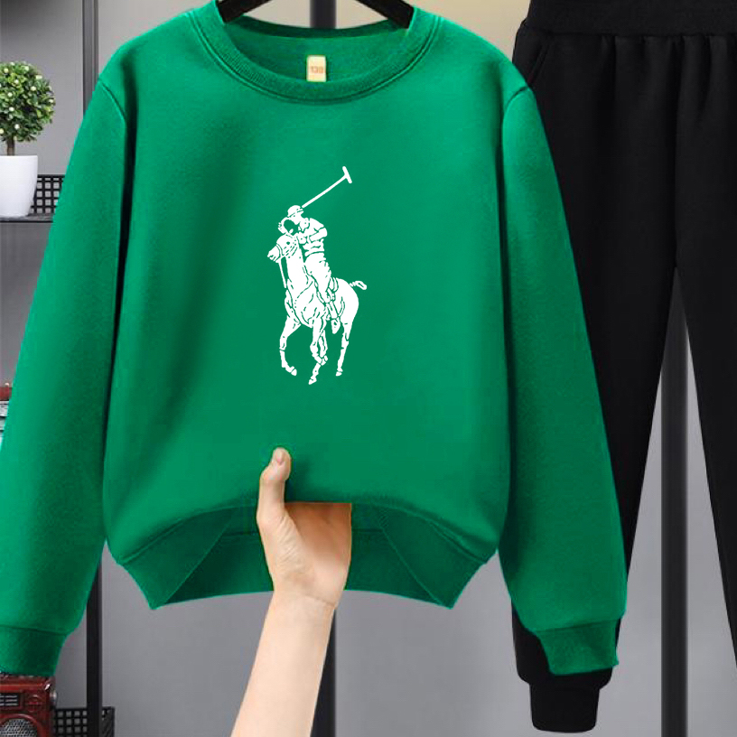 Modern Chic All-Season Minimalist Autumn 2-Piece Boys' Pants Suit, Ages 4-13 | Color: Green | Image 2