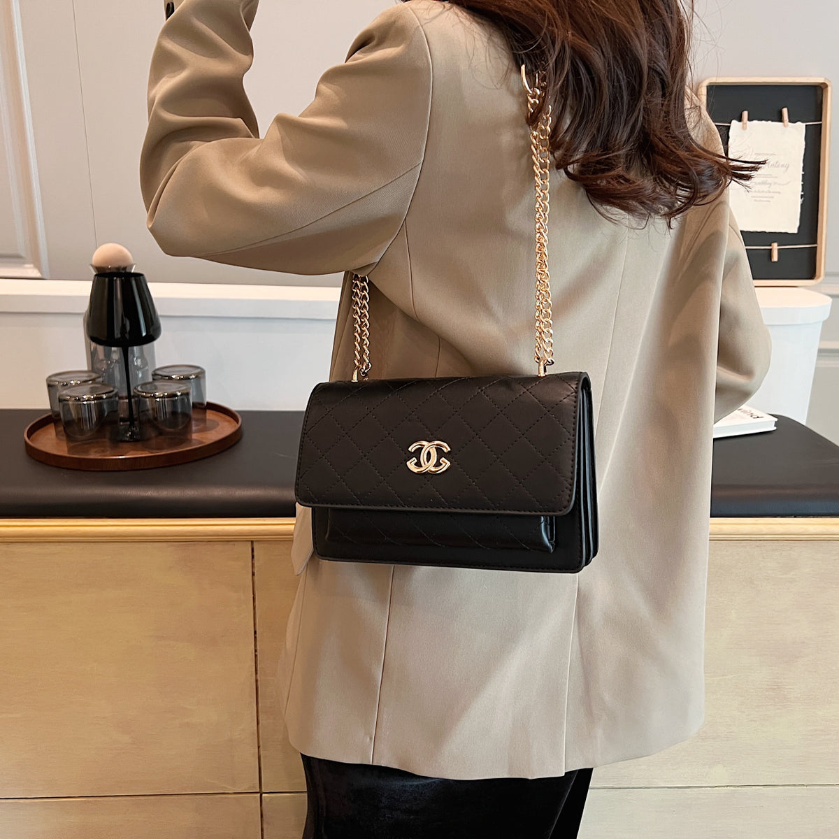 Modern Chic All-Season PU/Artificial Leather/Microfiber Leather Women's Crossbody Bags Other Bags | Color: Black | Image 3