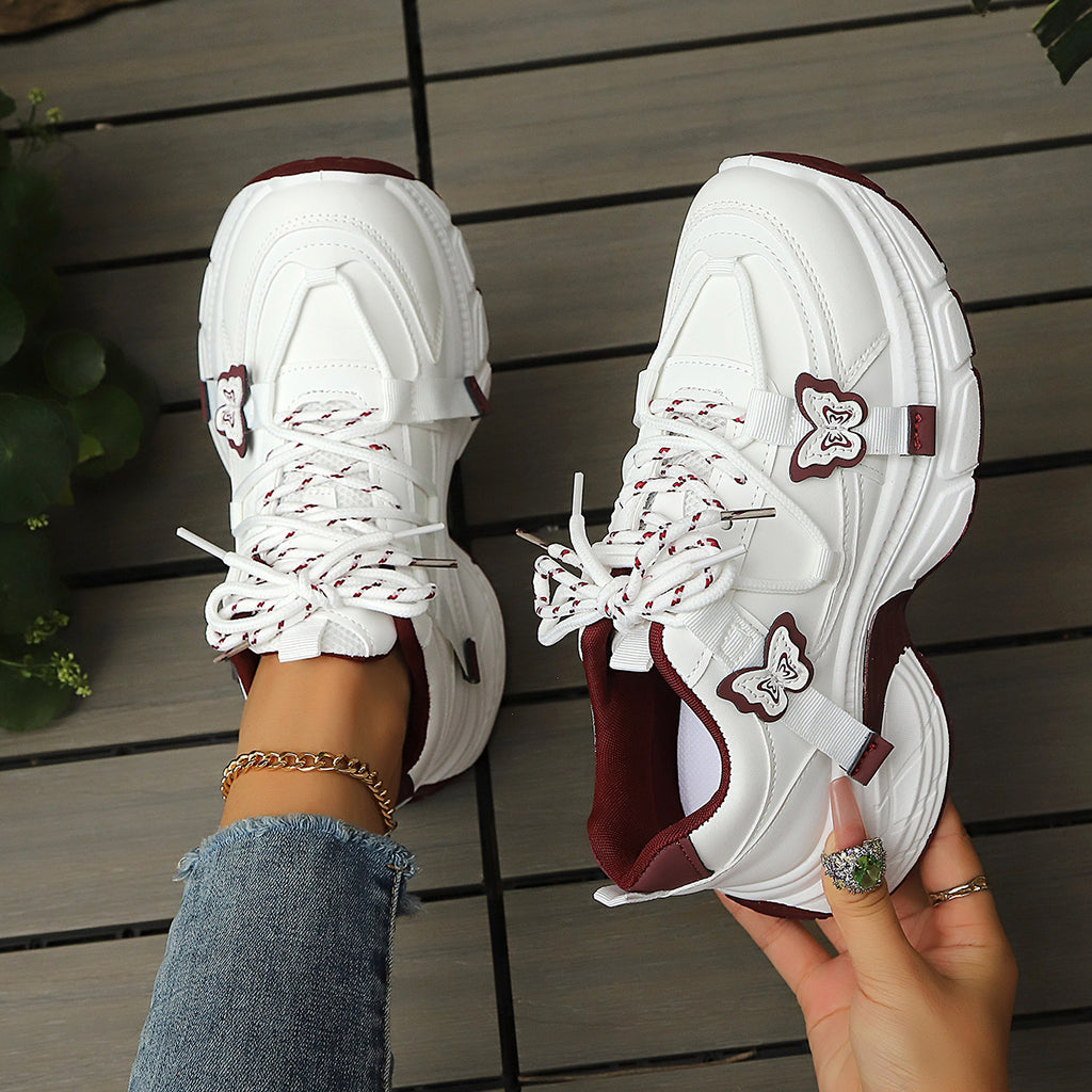 Modern Chic All-Season PU/Artificial Leather/Microfiber Leather Women's Fashion Sneaker | Color: Red | Image 2