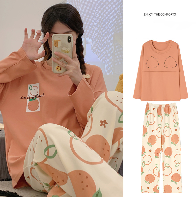 Sweet Feminine All-Season 2 Pcs Women 's Long Sleeve Sleep Set | Color: Style 1 | Image 2