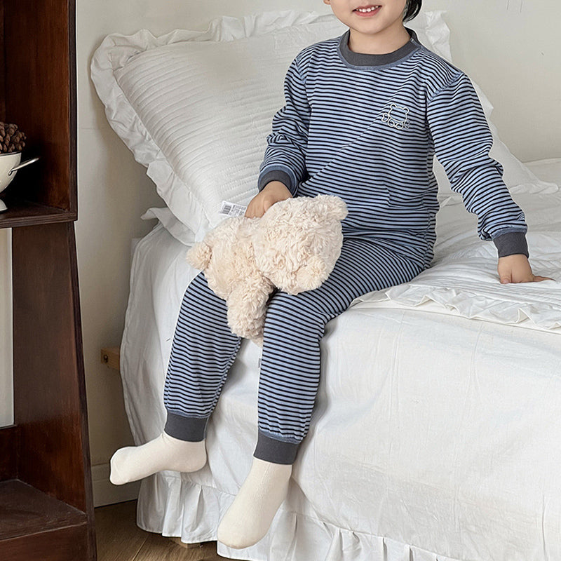 Minimalist Winter 2-Piece Boys' Pajama Set, Ages 2-9 | Color: Blue | Image 1