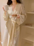 Elegant All-Season Women 's Long Sleeve Sleep Robe | Color: Style 1 | Image 1