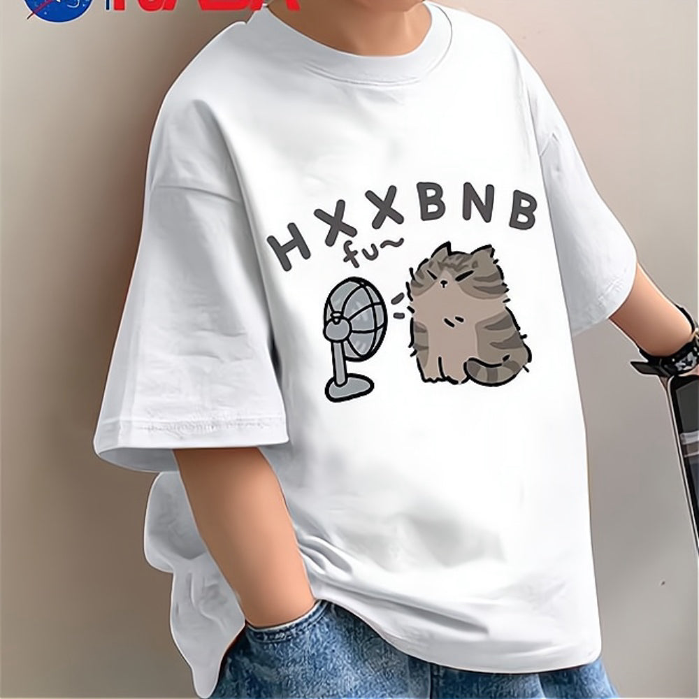 Minimalist Summer Boys' T-Shirt, Ages 2-13 | Color: White | Image 1