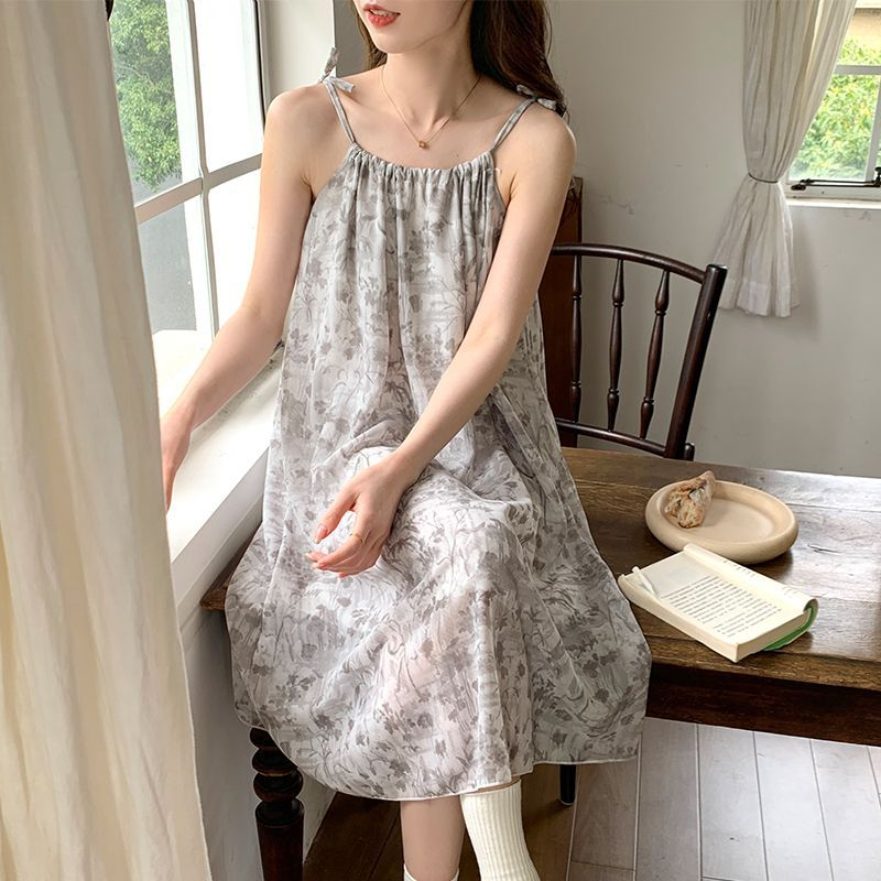 Minimalist Summer 1 Pair Women 's Sleeveless Sleep Dress | Color: Style 1 | Image 1