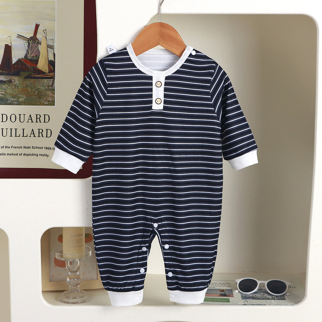 Minimalist Autumn Unisex Baby Jumpsuit, Ages 0-24 Months | Color: Black | Image 3