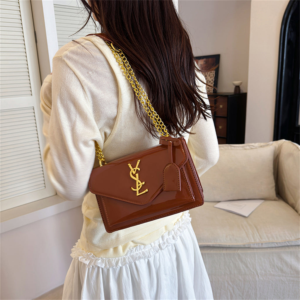 Modern Chic All-Season PU/Artificial Leather/Microfiber Leather, Patent Leather/Glossy Women's Handbags Other Bags | Color: Brown | Image 1