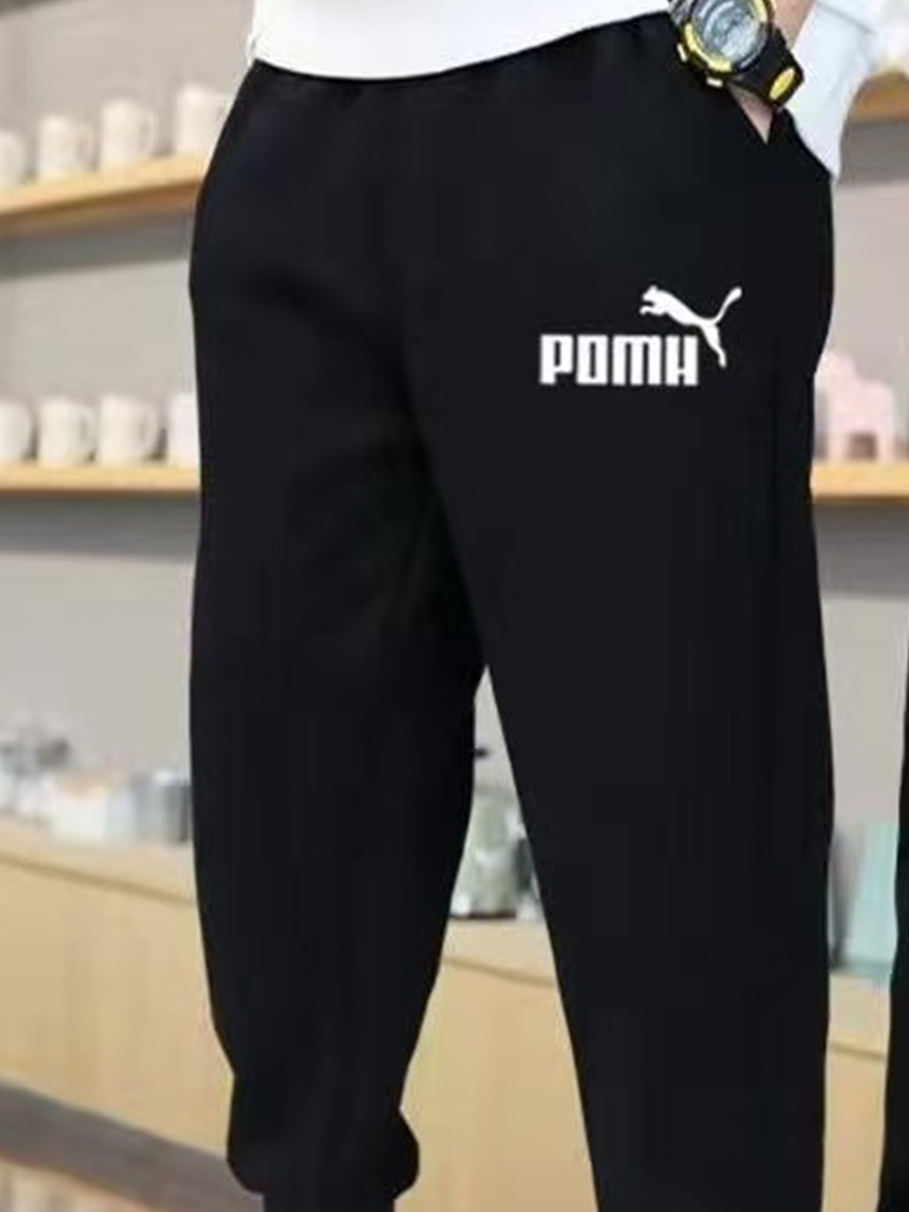 Modern Chic All-Season Minimalist Spring Boys' Sweatpants, Ages 2-13 | Color: Black | Image 3