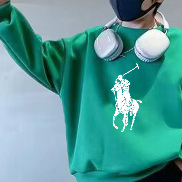 Modern Chic All-Season Minimalist Autumn Boys' Sweatshirt, Ages 4-14 | Color: Green | Image 2