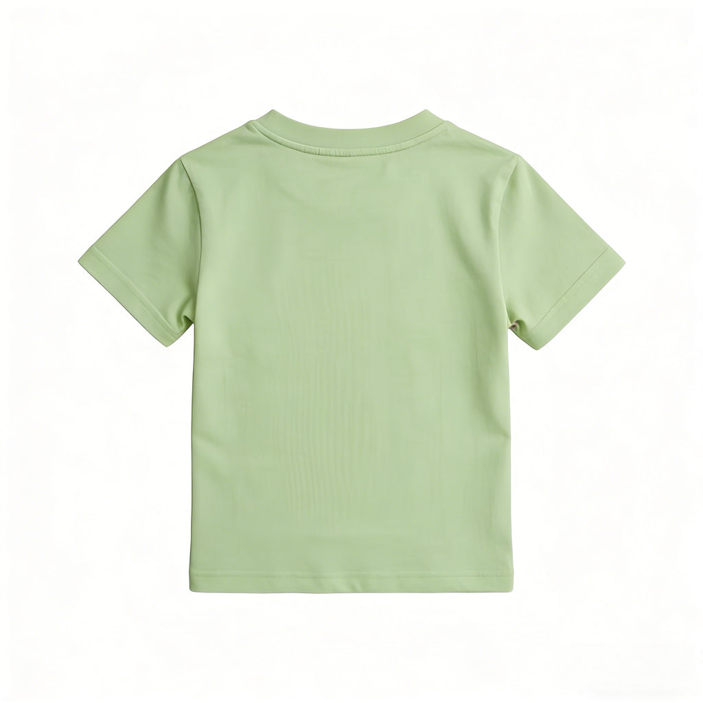 Modern Chic All-Season Casual Sporty Summer Unisex Kids' T-Shirt | Color: Green | Image 3