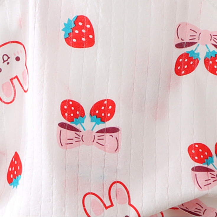 Minimalist Summer 2-Piece Girls' Pajama Set, Ages 2-7 | Color: Red | Image 2